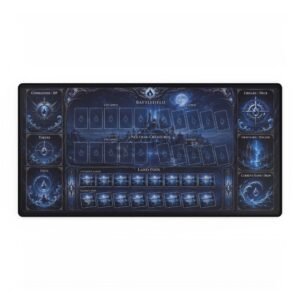 Blue Moon Gaming Desk Mat — Card Playmat with Deck Zones & Tracking Grid