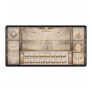 Vintage Battlefield Desk Mat — MTG & Tabletop Playmat with Grid Layout